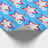 Naam mannen dubbele afbeelding patroon 90-jarige f cadeaupapier (Hoek)