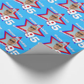 Naam mannen dubbele figuur 95 leeftijd foto ster p cadeaupapier (Hoek)