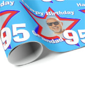 Naam mannen dubbele figuur 95 leeftijd foto ster p cadeaupapier (Rol Hoek)