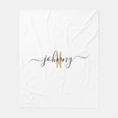 Naam Manuscript Monogrammed Stijl Fleece Deken (Voorkant)