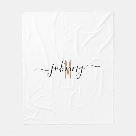 Naam Manuscript Monogrammed Stijl Fleece Deken (Voorkant)
