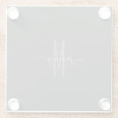 Naam Manuscript Monogrammed Stijl  Glazen Onderzetter (Achterkant)