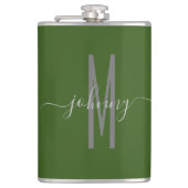 Naam Manuscript Monogrammed Style Flask Heupfles (Voorkant)