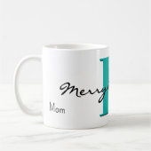 Naam: March Blue Aquamarine | vrolijk kerstfeest Koffiemok (Links)