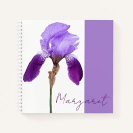  naam Margaret floral paarse iris Notitieboek