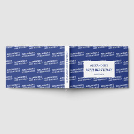 Naam Marineblauw Witte Verjaardag Gastenboek