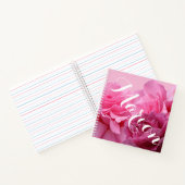 naam Marion roze rozenbloem Notitieboek (Binnen)