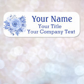 Naam Markering Blauwe Rozen Aangepast tekstlabel Naamplaatje