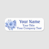 Naam Markering Blauwe Rozen Aangepast tekstlabel Naamplaatje (Voorkant)