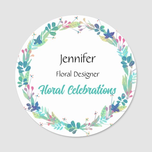 Naam Markering Florist Aangepaste tekst Ronde badg Naamplaatje (Voorkant)