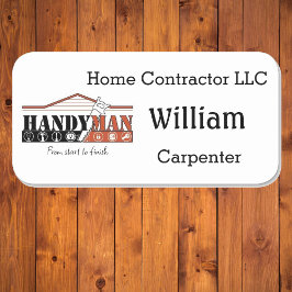 Naam Markering met handyman Logo - Aangepaste teks Naamplaatje