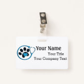Naam Markering met veterinair Logo Aangepast tekst Badge (Voorkant met clip)