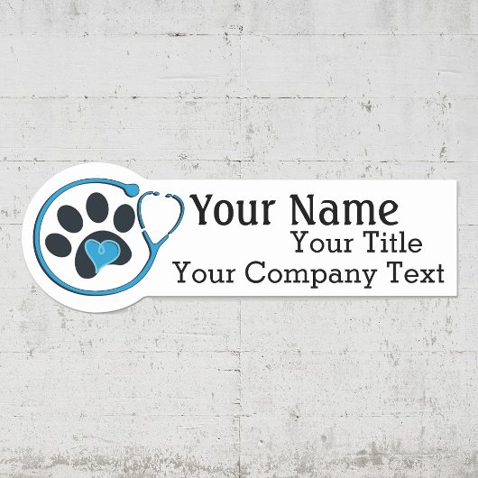 Naam Markering met veterinair Logo Aangepast tekst Naamplaatje