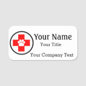 Naam Markering met veterinair Logo Aangepast tekst Naamplaatje (Voorkant)