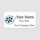 Naam Markering met veterinair Logo Aangepast tekst Naamplaatje (Voorkant)