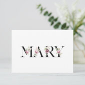 Naam Mary Bedankkaart (Staand voorkant)
