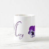  naam Mary paarse pansy floral boho Magische Mok (Center)