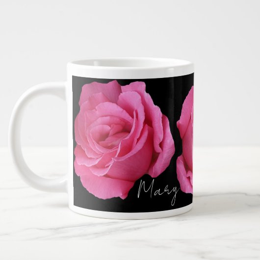  naam Mary  roze roos bloemen Grote Koffiekop (Links)