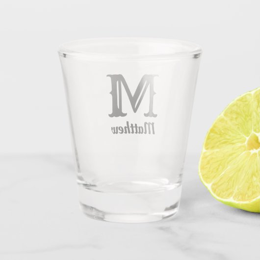 Naam Masculine Classic Weddings Groomsman Shot Glas (Achterkant)