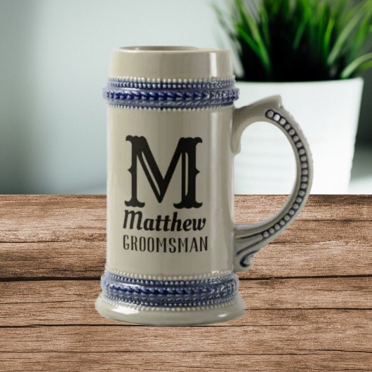 Naam Masculine Monogrammed Classic Weddings Black Bierpul