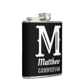 Naam Masculine Monogrammed Classic Weddings Black Heupfles (Rechts)