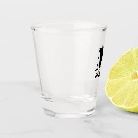 Naam Masculine Monogrammed Weddings Groomsman Shot Glas (Links)