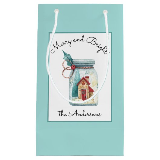 Naam, Mason Jar Magic House, Merry & Bright, Klein Cadeauzakje (Voorkant)