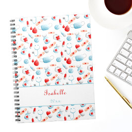 Naam medisch patroon Monogram verpleegster Notitieboek