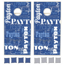 Naam mediumlengte Patroon Typografie Blue