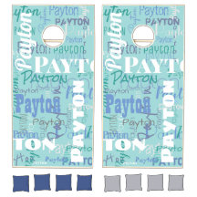 Naam mediumlengte Patroon Typografie Blue