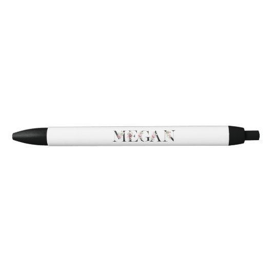 Naam Megan Zwarte Inkt Pen (Voorkant)
