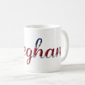 Naam Meghan Union Jack Typography Elegant Koffiemok (Voorkant rechts)