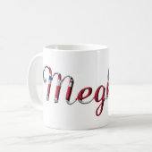 Naam Meghan Union Jack Typography Elegant Koffiemok (Voorkant links)