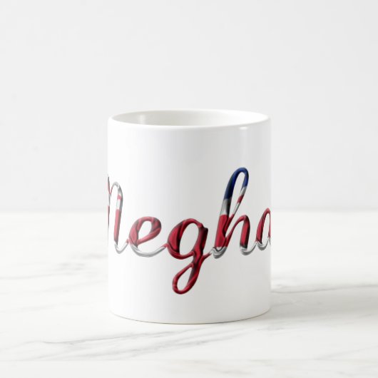 Naam Meghan Union Jack Typography Elegant Koffiemok (Center)