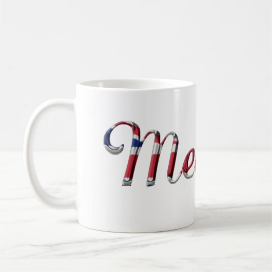 Naam Meghan Union Jack Typography Elegant Koffiemok (Links)
