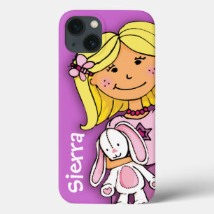 Naam meisje blond knuffelt roze paars Case-Mate iPhone case