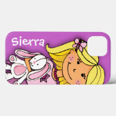 Naam meisje blond knuffelt roze paars Case-Mate iPhone case (Achterkant (horizontaal))