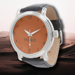 Naam Meisje Jongen Vrouwen Mannen | Mahonie Elegan Horloge<br><div class="desc">Gepersonaliseerde naam Meisje Jongen Vrouwen Mannen | Mahonie Elegant Modern horloge | Klassiek | Elegant | Trendy | Stijlvol | Cadeau. U kunt ervoor kiezen om jouw namen toe te voegen, de naam van een geliefde of een speciaal bericht. Of het nu een oprecht geschenk is voor iemand die je...</div>