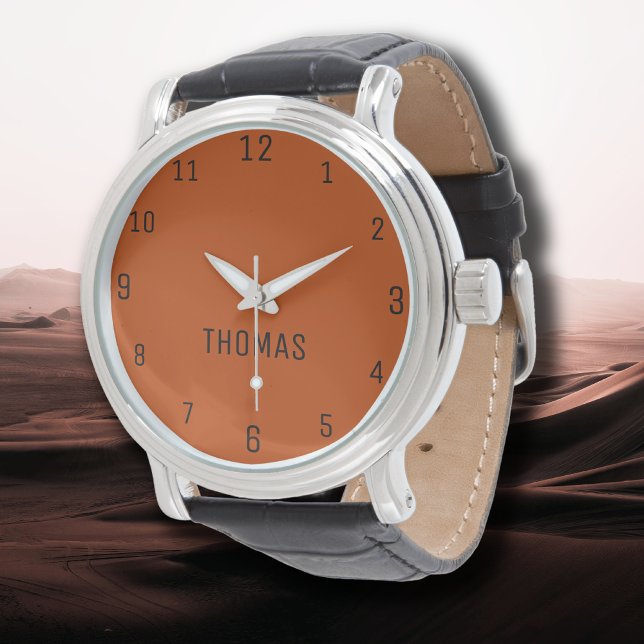 Naam Meisje Jongen Vrouwen Mannen | Mahonie Elegan Horloge (Creator heeft geüpload)