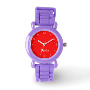 Naam Meisje Jongen Vrouwen Mannen Rood Elegant M Horloge