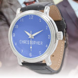 Naam Meisje Jongen Vrouwen Mannen | Royal Blue Ele Horloge<br><div class="desc">Gepersonaliseerde naam Meisje Jongen Vrouwen Mannen | Royal Blue Elegant modern horloge | Klassiek | Elegant | Trendy | Stijlvol | Cadeau. U kunt ervoor kiezen om jouw namen toe te voegen, de naam van een geliefde of een speciaal bericht. Of het nu een oprecht geschenk is voor iemand die...</div>