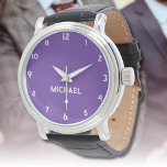 Naam Meisje Jongen Vrouwen Mannen | Royal Paarse S Horloge<br><div class="desc">Gepersonaliseerde naam Meisje Jongen Vrouwen Mannen | Royal Paarse Elegant modern horloge | Klassiek | Elegant | Trendy | Stijlvol | Cadeau. U kunt ervoor kiezen om jouw namen toe te voegen, de naam van een geliefde of een speciaal bericht. Of het nu een oprecht geschenk is voor iemand die...</div>