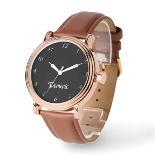 Naam Meisje Jongen Vrouwen Mannen Zwart Elegant Horloge