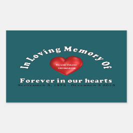  naam Memorial Products Loving Memory Rechthoekige Sticker