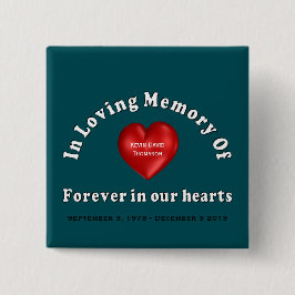  naam Memorial Products Loving Memory Vierkante Button 5,1 Cm