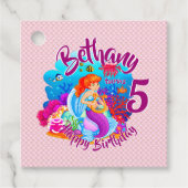 Naam Mermaid Birthday Party wijzigen Persoonlijk w Bedankjes Labels (Voorkant)