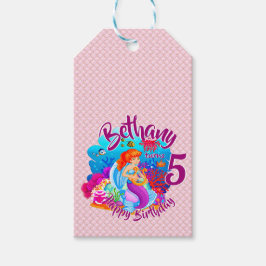 Naam Mermaid Birthday Party wijzigen Persoonlijk w Cadeaulabel