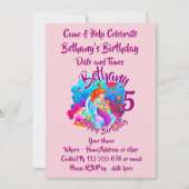 Naam Mermaid Birthday Party wijzigen Persoonlijk w Kaart (Voorkant)