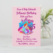 Naam Mermaid Birthday Party wijzigen Persoonlijk w Kaart (Staand voorkant)