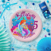 Naam Mermaid Birthday Party wijzigen Persoonlijk w Papieren Bordje (Feest)
